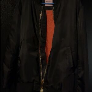 Palms Angel Black Bomber Jacket with Red